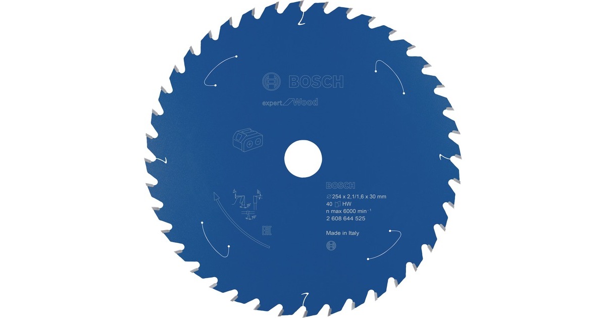 Bosch Kreissägeblatt Expert for Wood, Ø 254mm, 40Z(Bohrung 30mm, für Akku-Tischkreissägen)