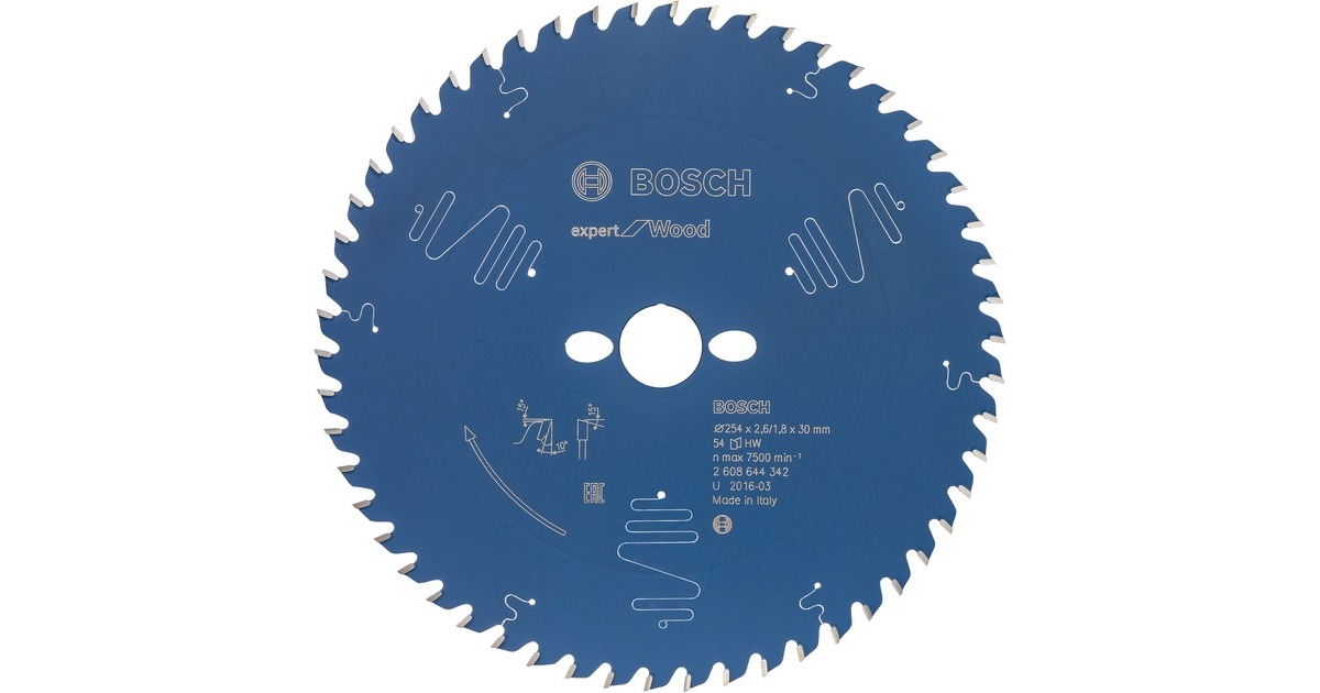 Bosch Kreissägeblatt Expert for Wood, Ø 254mm, 54Z(Bohrung 30mm, für Tischkreissägen)