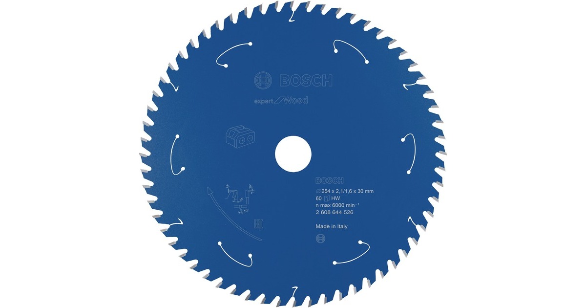 Bosch Kreissägeblatt Expert for Wood, Ø 254mm, 60Z(Bohrung 30mm, für Akku-Tischkreissägen)