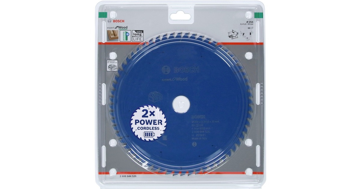 Bosch Kreissägeblatt Expert for Wood, Ø 254mm, 60Z(Bohrung 30mm, für Akku-Tischkreissägen)