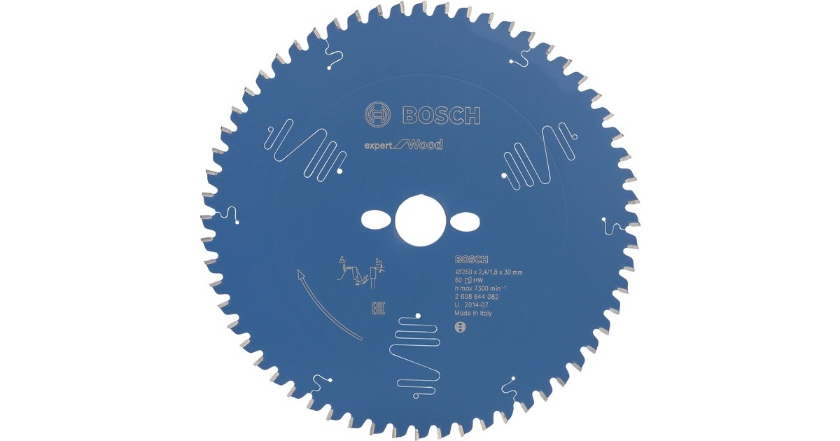 Bosch Kreissägeblatt Expert for Wood, Ø 260mm, 60Z(Bohrung 30mm, für Kapp- & Gehrungssägen)