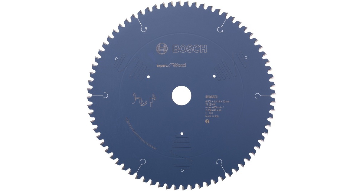 Bosch Kreissägeblatt Expert for Wood, Ø 300mm, 72Z(Bohrung 30mm, für Kapp- & Gehrungssägen)