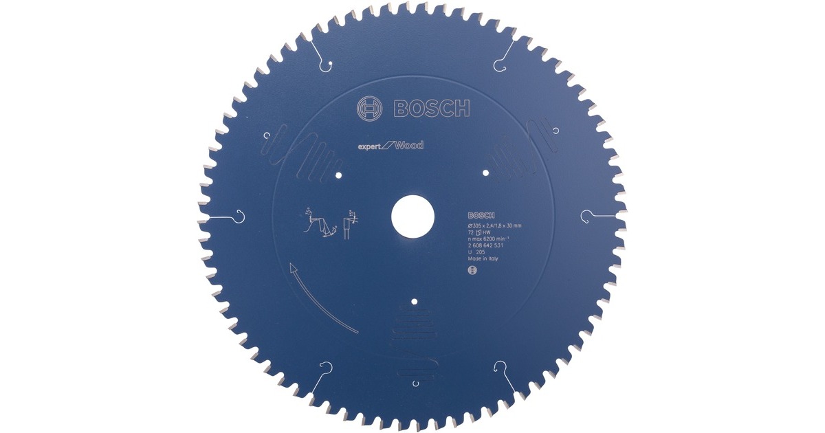 Bosch Kreissägeblatt Expert for Wood, Ø 305mm, 72Z(Bohrung 30mm, für Kapp- & Gehrungssägen)