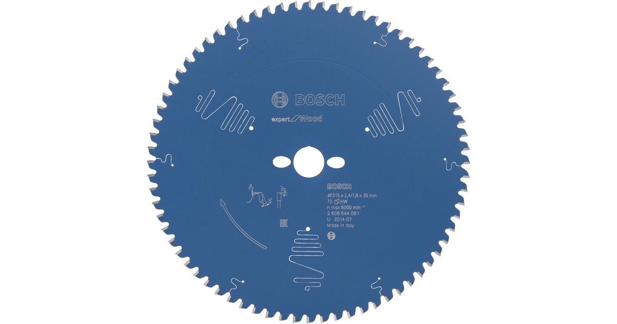 Bosch Kreissägeblatt Expert for Wood, Ø 315mm, 72Z(Bohrung 30mm, für Kapp- & Gehrungssägen)