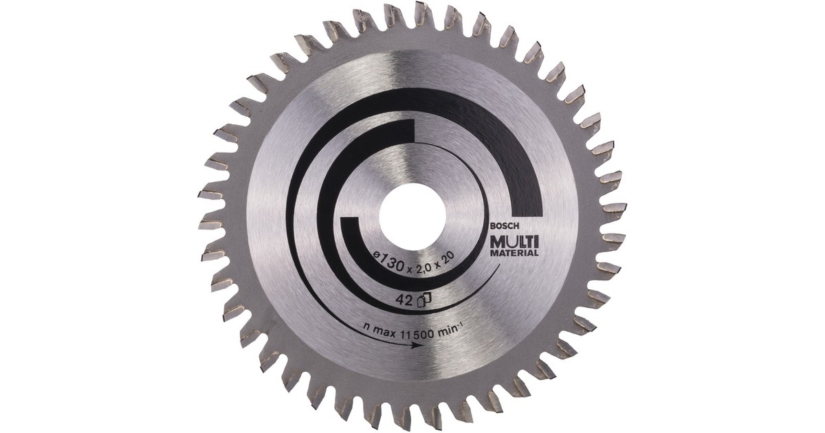 Bosch Kreissägeblatt Multi Material, Ø 130mm, 42Z(Bohrung 20mm, für Handkreissägen)