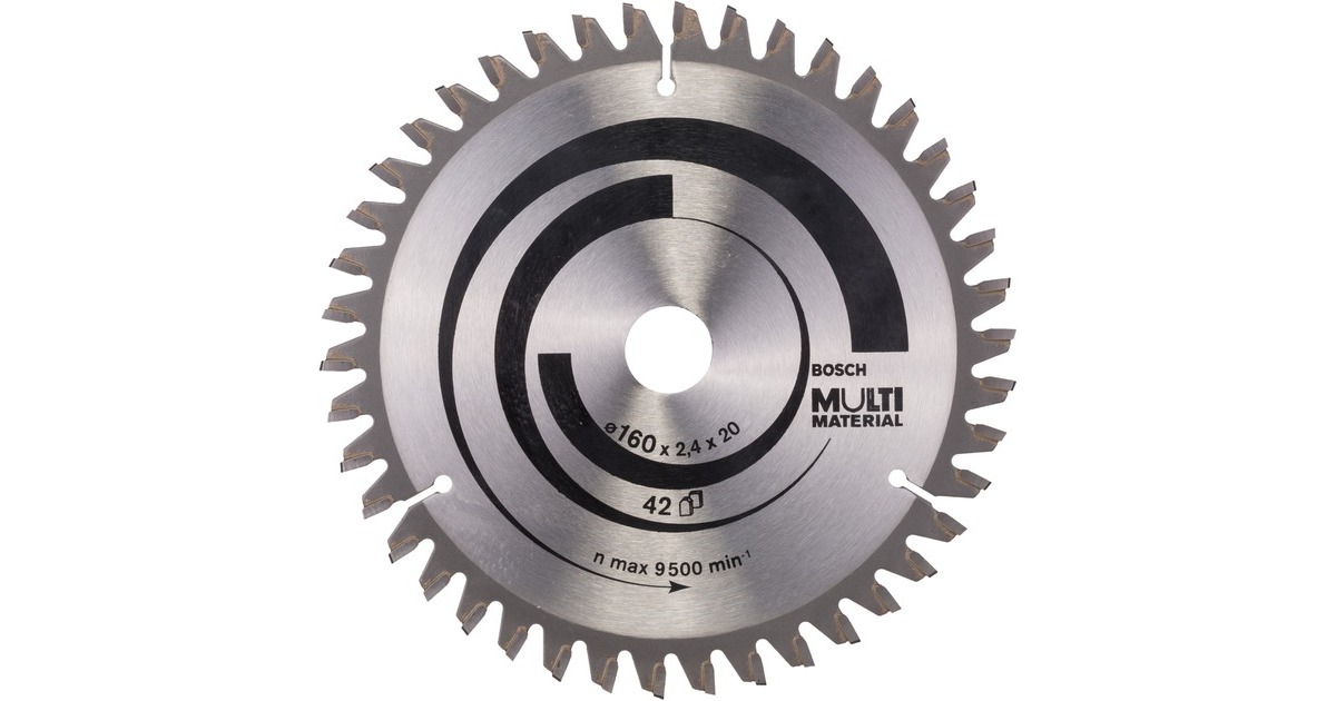 Bosch Kreissägeblatt Multi Material, Ø 160mm, 42Z(Bohrung 20mm, für Handkreissägen)