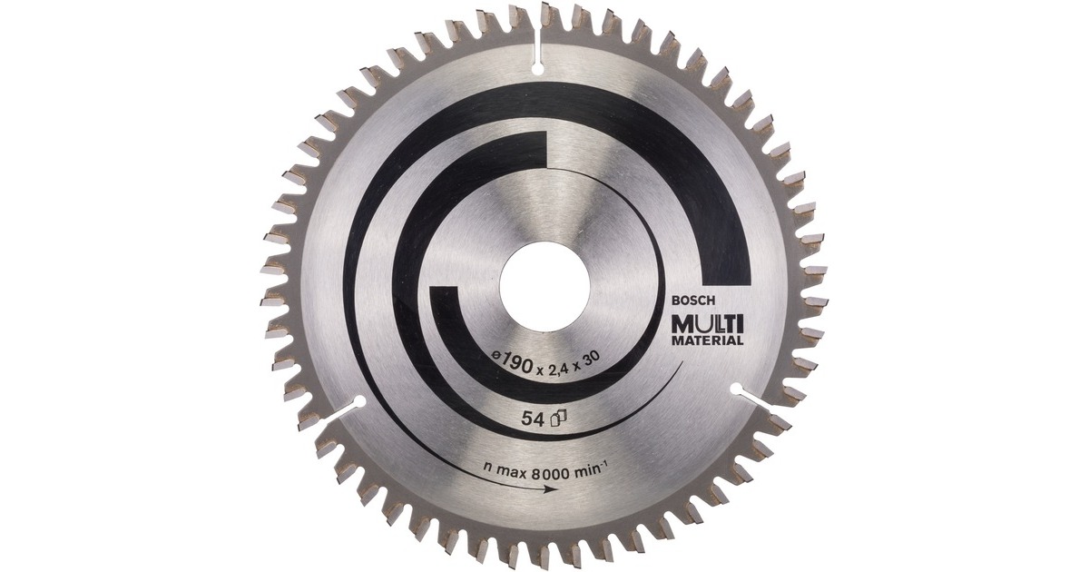 Bosch Kreissägeblatt Multi Material, Ø 190mm, 54Z(Bohrung 30mm, für Handkreissägen)