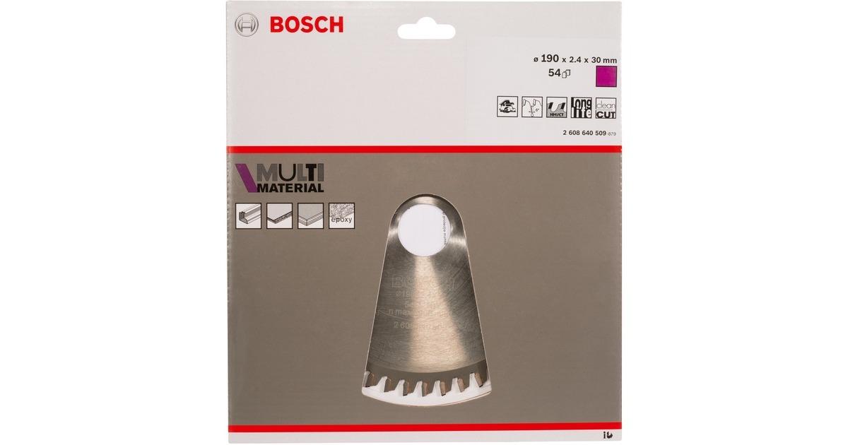 Bosch Kreissägeblatt Multi Material, Ø 190mm, 54Z(Bohrung 30mm, für Handkreissägen)