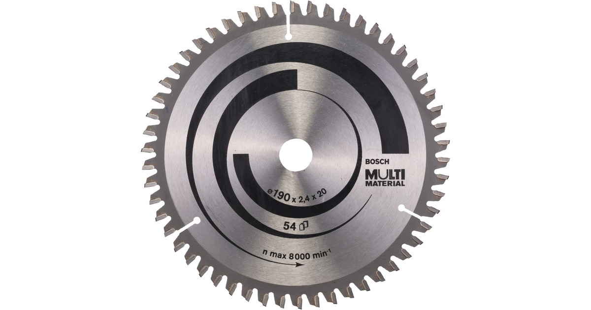 Bosch Kreissägeblatt Multi Material, Ø 190mm, 54Z(Bohrung 20mm, für Handkreissägen)