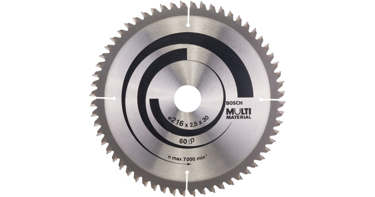 Bosch Kreissägeblatt Multi Material, Ø 216mm, 60Z(Bohrung 30mm, für Kapp- & Gehrungssägen)