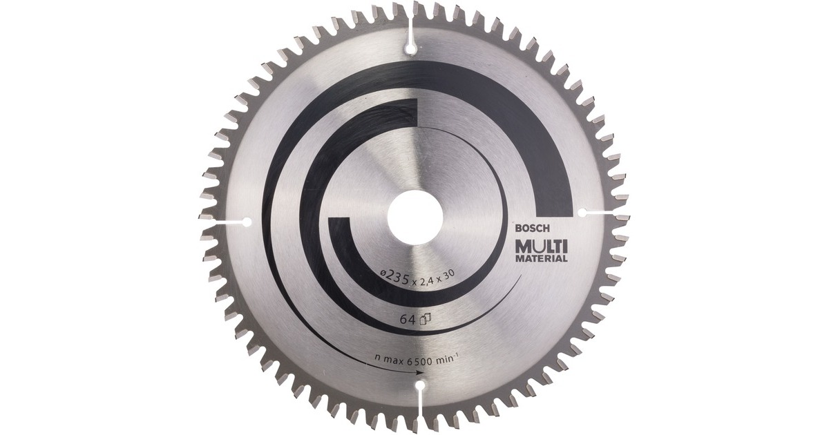 Bosch Kreissägeblatt Multi Material, Ø 235mm, 64Z(Bohrung 30mm, für Handkreissägen)