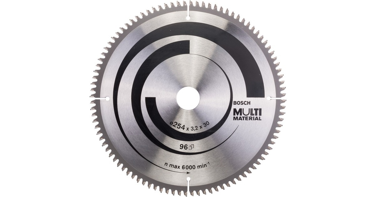 Bosch Kreissägeblatt Multi Material, Ø 254mm, 96Z(Bohrung 30mm, für Kapp- & Gehrungssägen)
