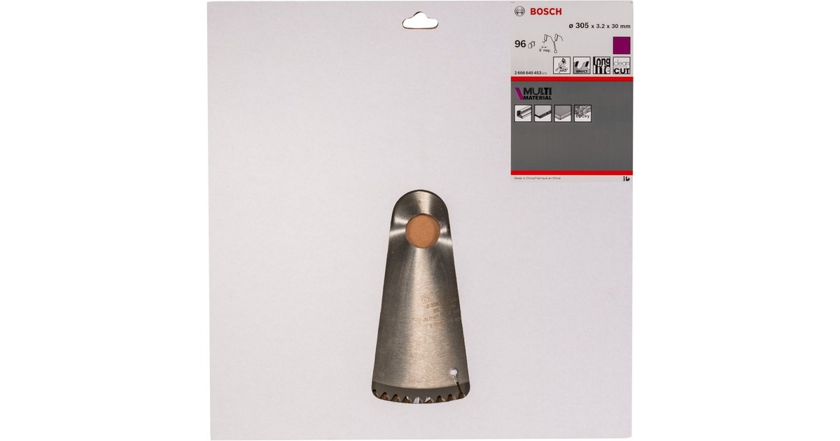Bosch Kreissägeblatt Multi Material, Ø 305mm, 96Z(Bohrung 30mm, für Kapp- & Gehrungssägen)