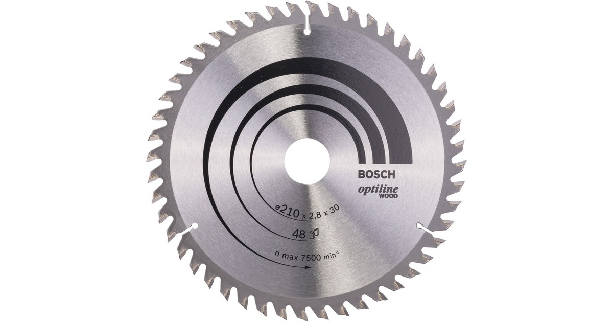 Bosch Kreissägeblatt Optiline Wood, Ø 210mm, 48Z(Bohrung 30mm, für Handkreissägen)