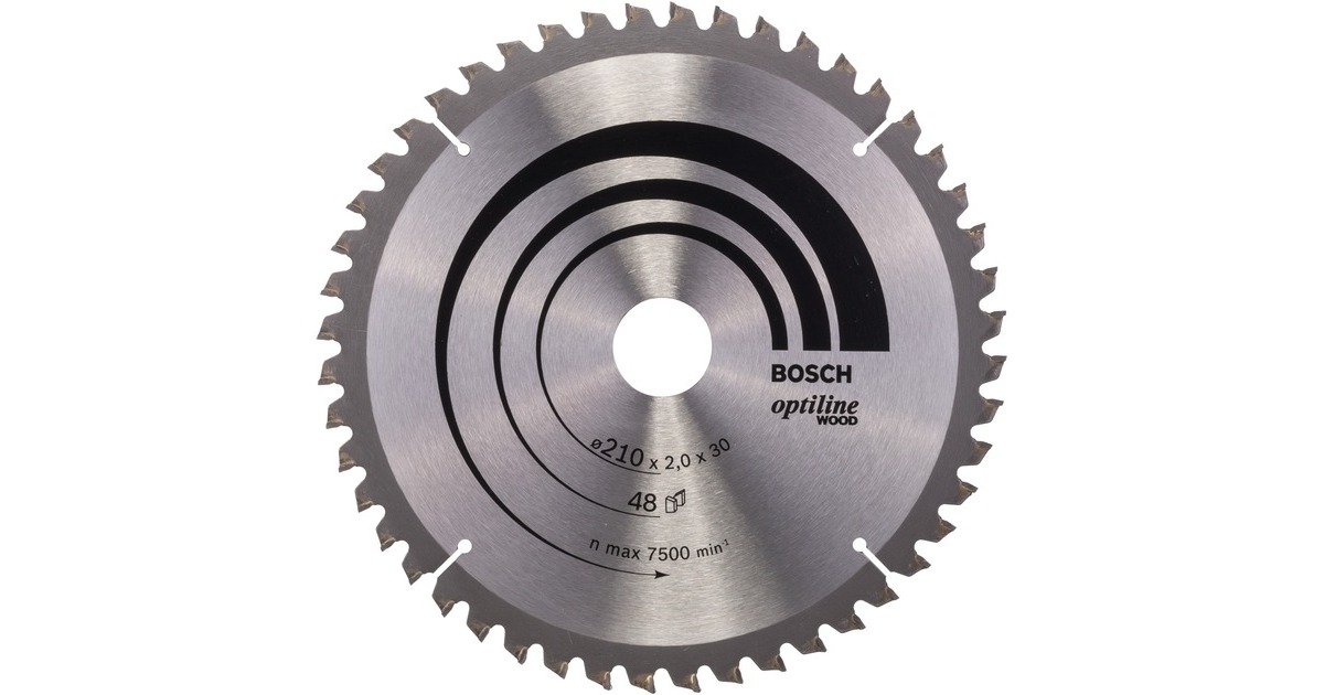 Bosch Kreissägeblatt Optiline Wood, Ø 210mm, 48Z(Bohrung 30mm, für Kapp- & Gehrungssägen)