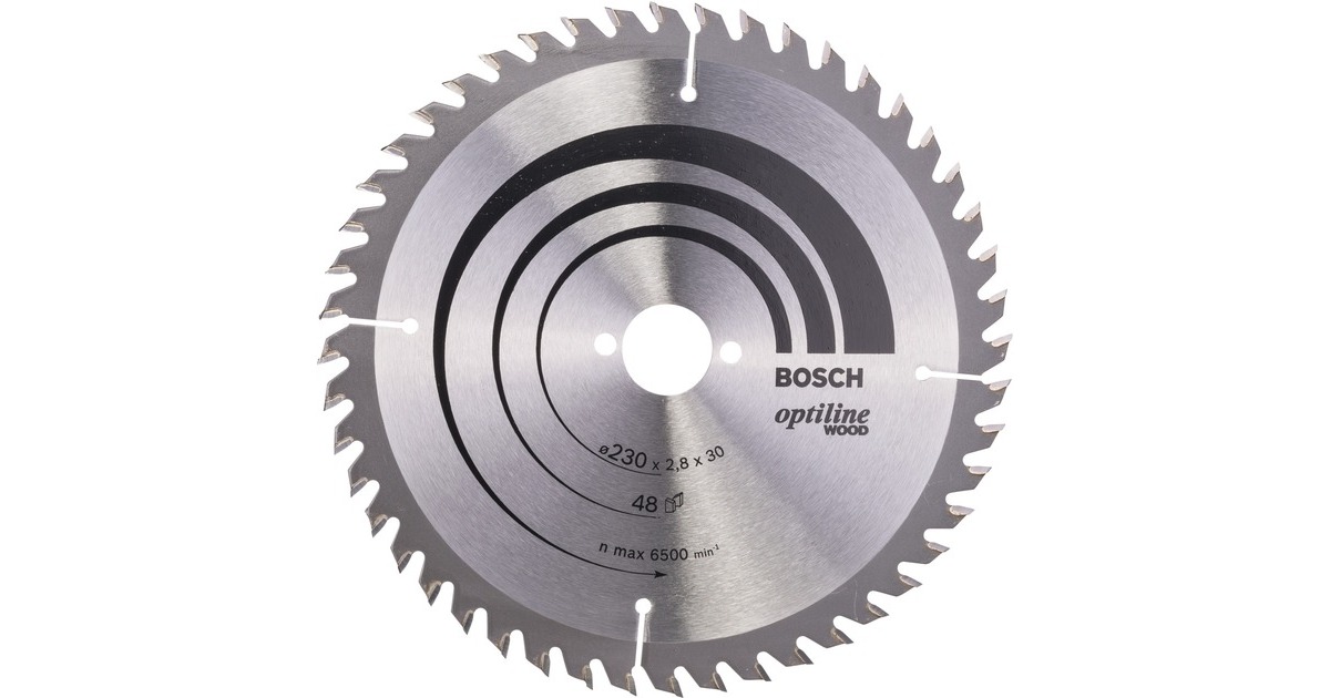 Bosch Kreissägeblatt Optiline Wood, Ø 230mm, 48Z(Bohrung 30mm, für Handkreissägen)