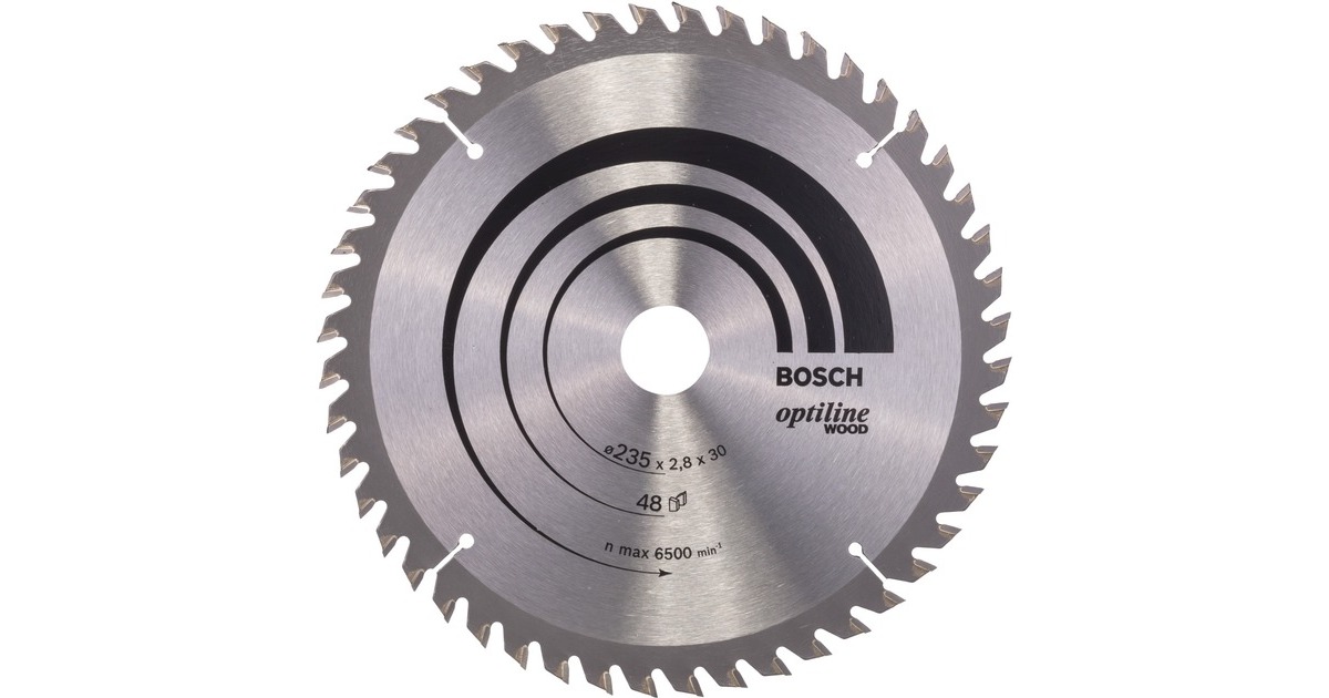 Bosch Kreissägeblatt Optiline Wood, Ø 235mm, 48Z(Bohrung 30mm, für Handkreissägen)