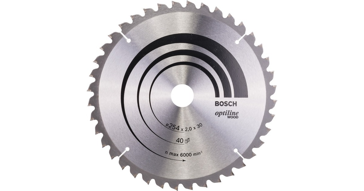 Bosch Kreissägeblatt Optiline Wood, Ø 254mm, 40Z(Bohrung 30mm, für Kapp- & Gehrungssägen)