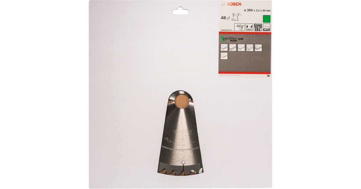 Bosch Kreissägeblatt Optiline Wood, Ø 300mm, 48Z(Bohrung 30mm, für Tischkreissägen)