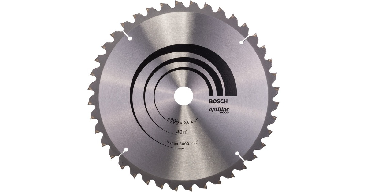 Bosch Kreissägeblatt Optiline Wood, Ø 305mm, 40Z(Bohrung 30mm, für Kapp- & Gehrungssägen)