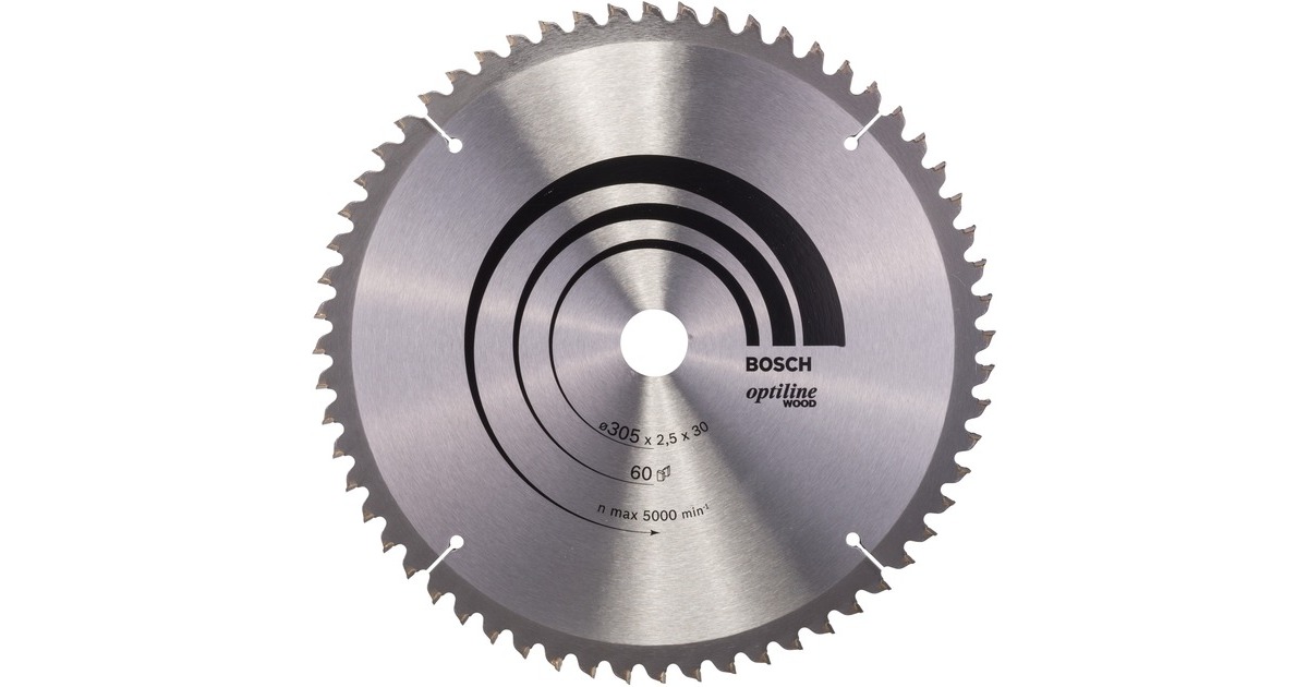 Bosch Kreissägeblatt Optiline Wood, Ø 305mm, 60Z(Bohrung 30mm, für Kapp- & Gehrungssägen)