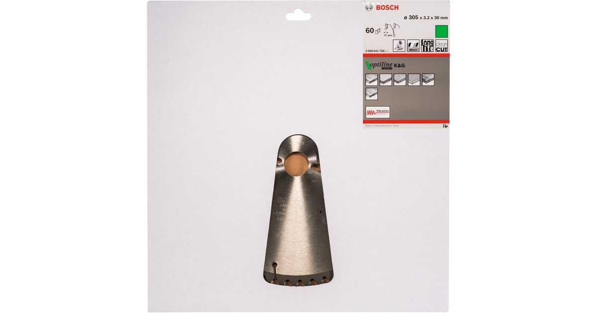 Bosch Kreissägeblatt Optiline Wood, Ø 305mm, 60Z(Bohrung 30mm, für Kapp- & Gehrungssägen)