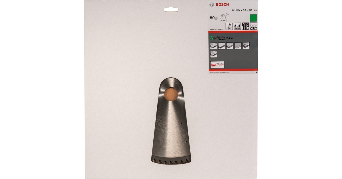 Bosch Kreissägeblatt Optiline Wood, Ø 305mm, 80Z(Bohrung 30mm, für Kapp- & Gehrungssägen)