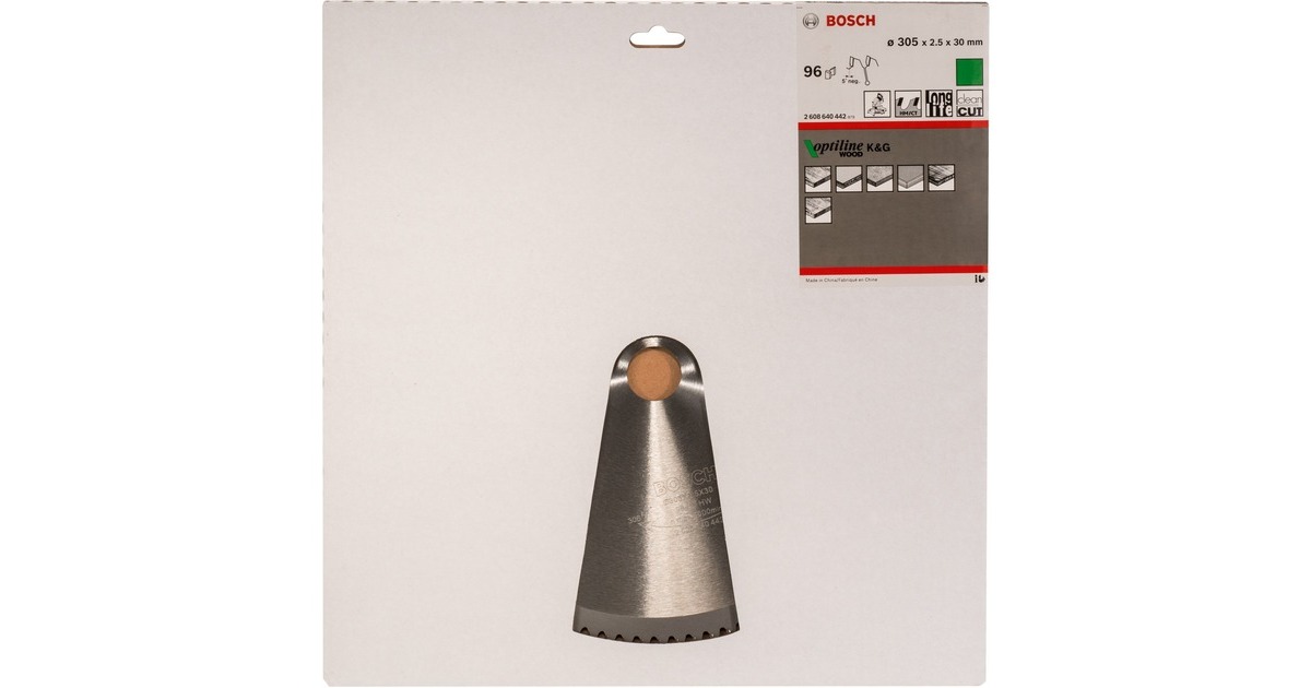 Bosch Kreissägeblatt Optiline Wood, Ø 305mm, 96Z(Bohrung 30mm, für Kapp- & Gehrungssägen)