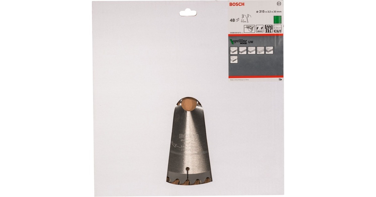 Bosch Kreissägeblatt Optiline Wood, Ø 315mm, 48Z(Bohrung 30mm, für Tischkreissägen)