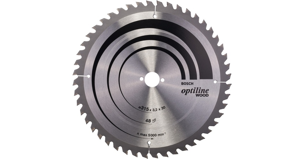 Bosch Kreissägeblatt Optiline Wood, Ø 315mm, 48Z(Bohrung 30mm, für Tischkreissägen)