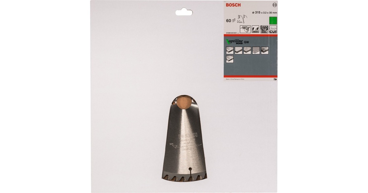 Bosch Kreissägeblatt Optiline Wood, Ø 315mm, 60Z(Bohrung 30mm, für Tischkreissägen)