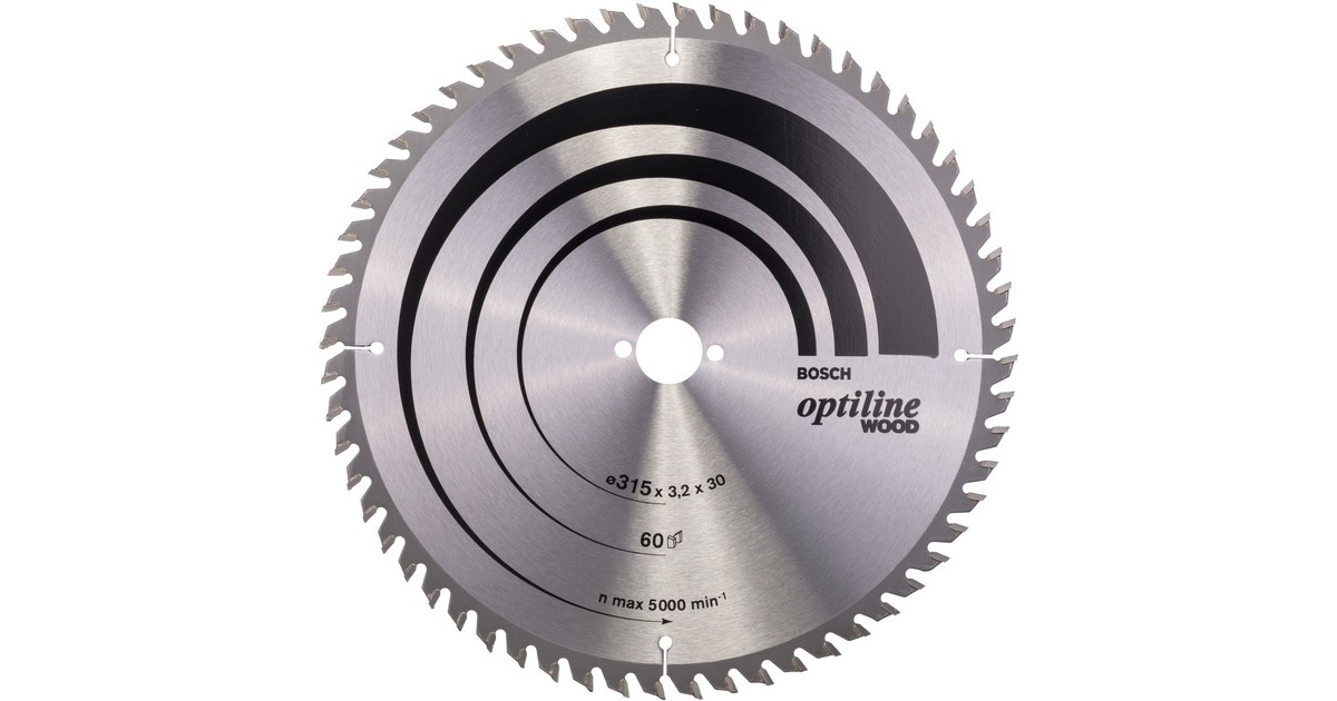 Bosch Kreissägeblatt Optiline Wood, Ø 315mm, 60Z(Bohrung 30mm, für Tischkreissägen)