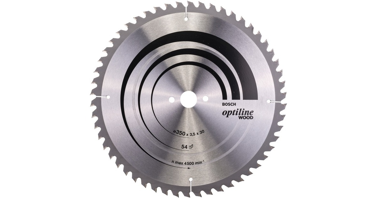 Bosch Kreissägeblatt Optiline Wood, Ø 350mm, 54Z(Bohrung 30mm, für Tischkreissägen)