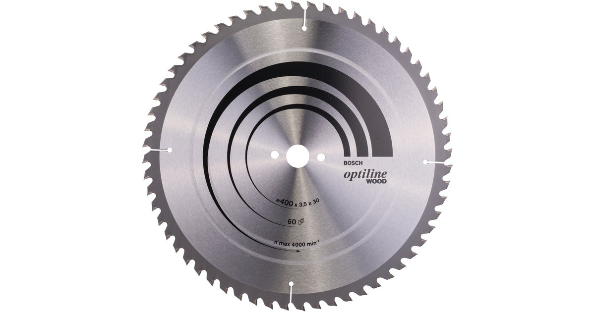 Bosch Kreissägeblatt Optiline Wood, Ø 400mm, 60Z(Bohrung 30mm, für Tischkreissägen)
