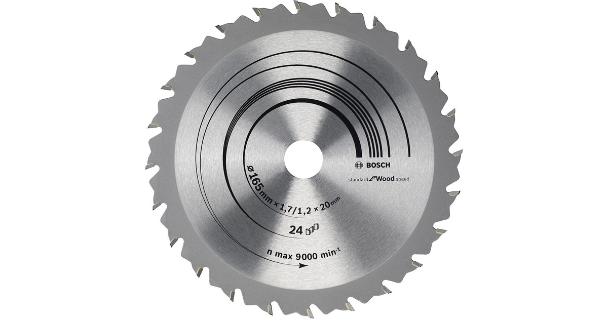 Bosch Kreissägeblatt Speedline Wood, Ø 165mm, 24Z(Bohrung 20mm, für Handkreissägen)