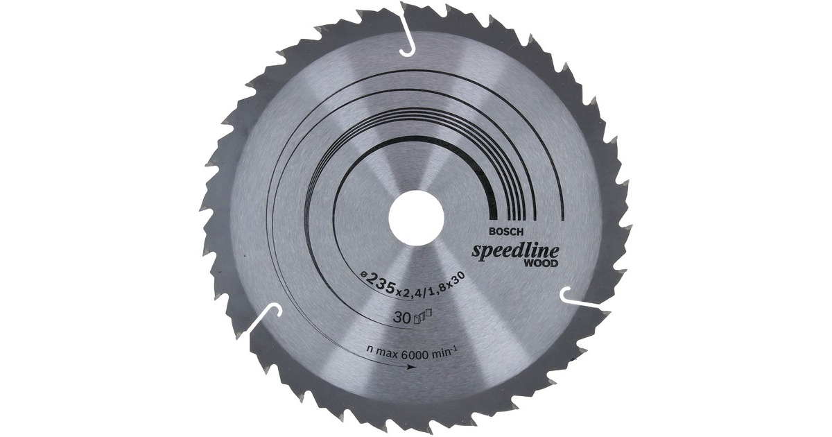 Bosch Kreissägeblatt Speedline Wood, Ø 235mm, 30Z(Bohrung 30mm, für Handkreissägen)