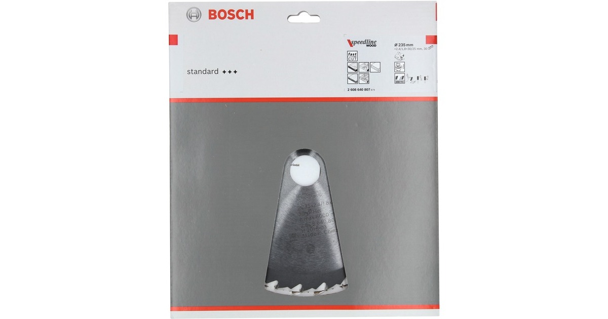 Bosch Kreissägeblatt Speedline Wood, Ø 235mm, 30Z(Bohrung 30mm, für Handkreissägen)