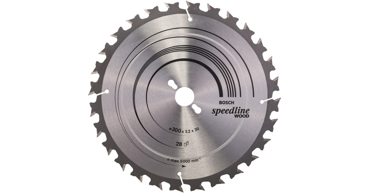 Bosch Kreissägeblatt Speedline Wood, Ø 300mm, 28Z(Bohrung 30mm, für Tischkreissägen)