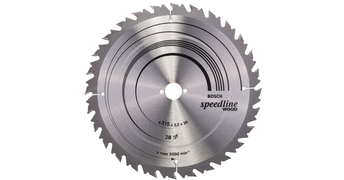 Bosch Kreissägeblatt Speedline Wood, Ø 315mm, 28Z(Bohrung 30mm, für Tischkreissägen)