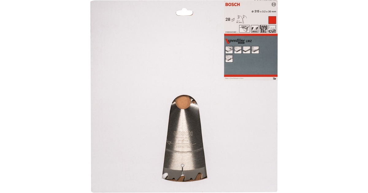 Bosch Kreissägeblatt Speedline Wood, Ø 315mm, 28Z(Bohrung 30mm, für Tischkreissägen)