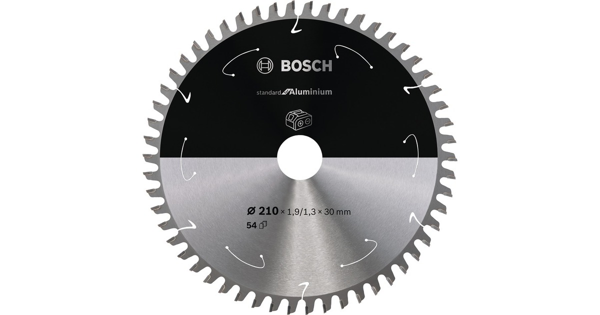 Bosch Kreissägeblatt Standard for Aluminium, Ø 210mm, 54Z(Bohrung 30mm, für Akku-Tischkreissägen)