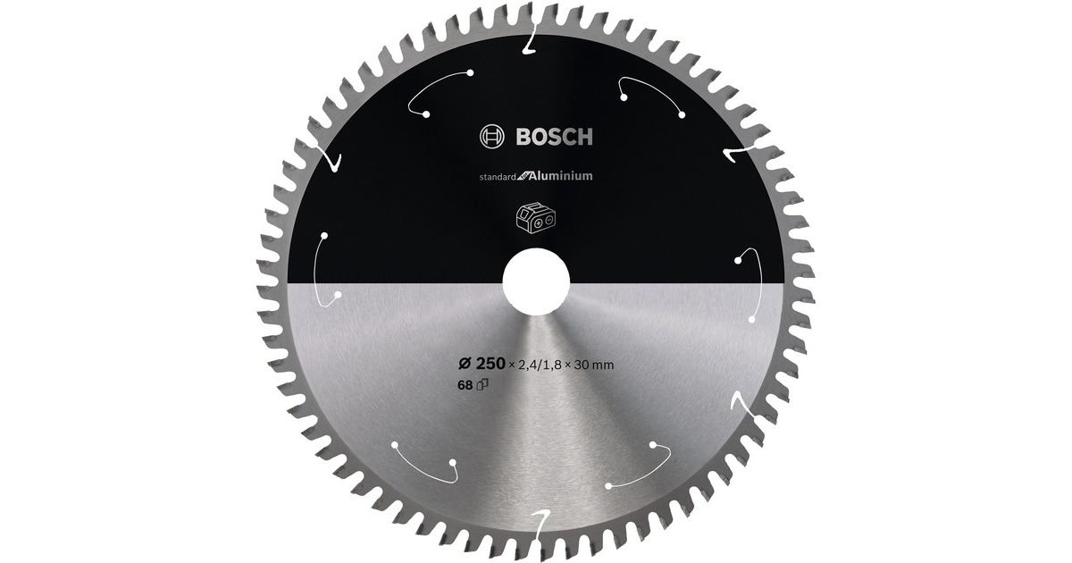 Bosch Kreissägeblatt Standard for Aluminium, Ø 250mm, 68Z(Bohrung 30mm, für Akku-Kappsägen)