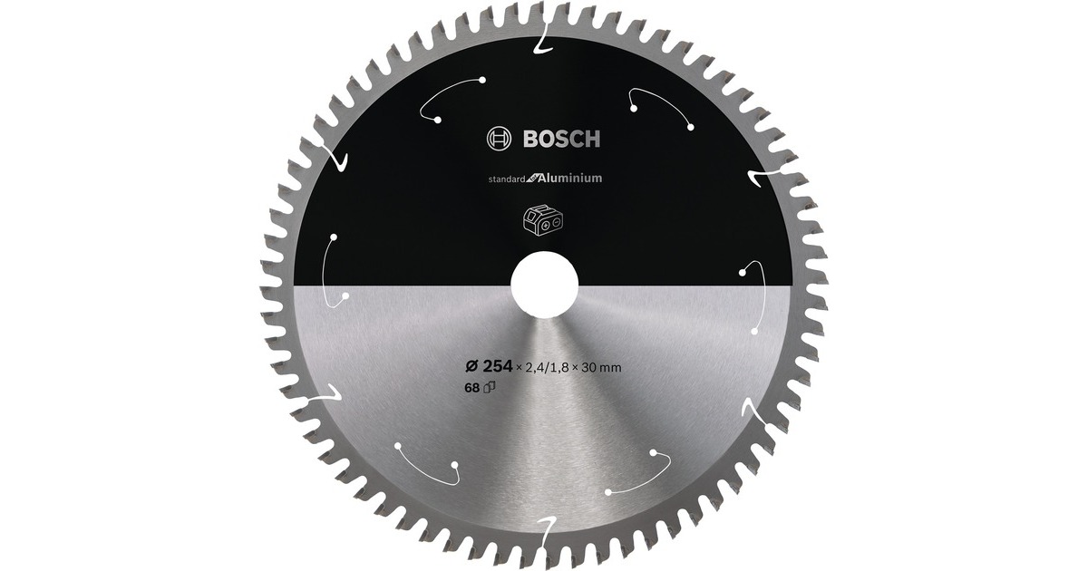 Bosch Kreissägeblatt Standard for Aluminium, Ø 254mm, 68Z(Bohrung 30mm, für Akku-Tischkreissägen)
