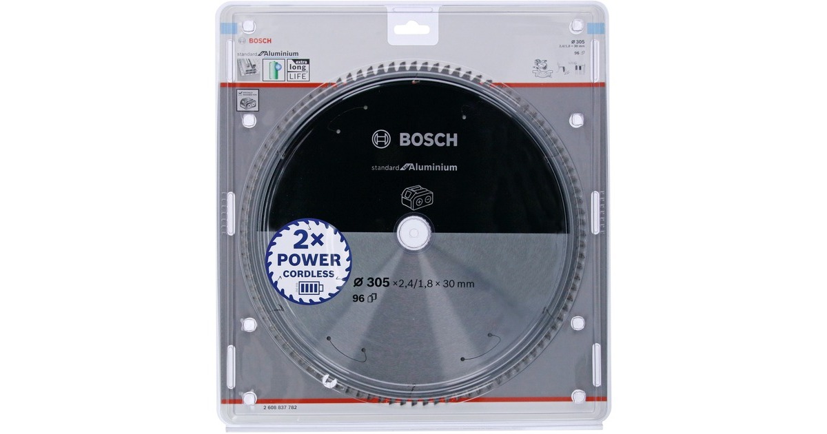 Bosch Kreissägeblatt Standard for Aluminium, Ø 305mm, 96Z(Bohrung 30mm, für Akku-Kappsägen)