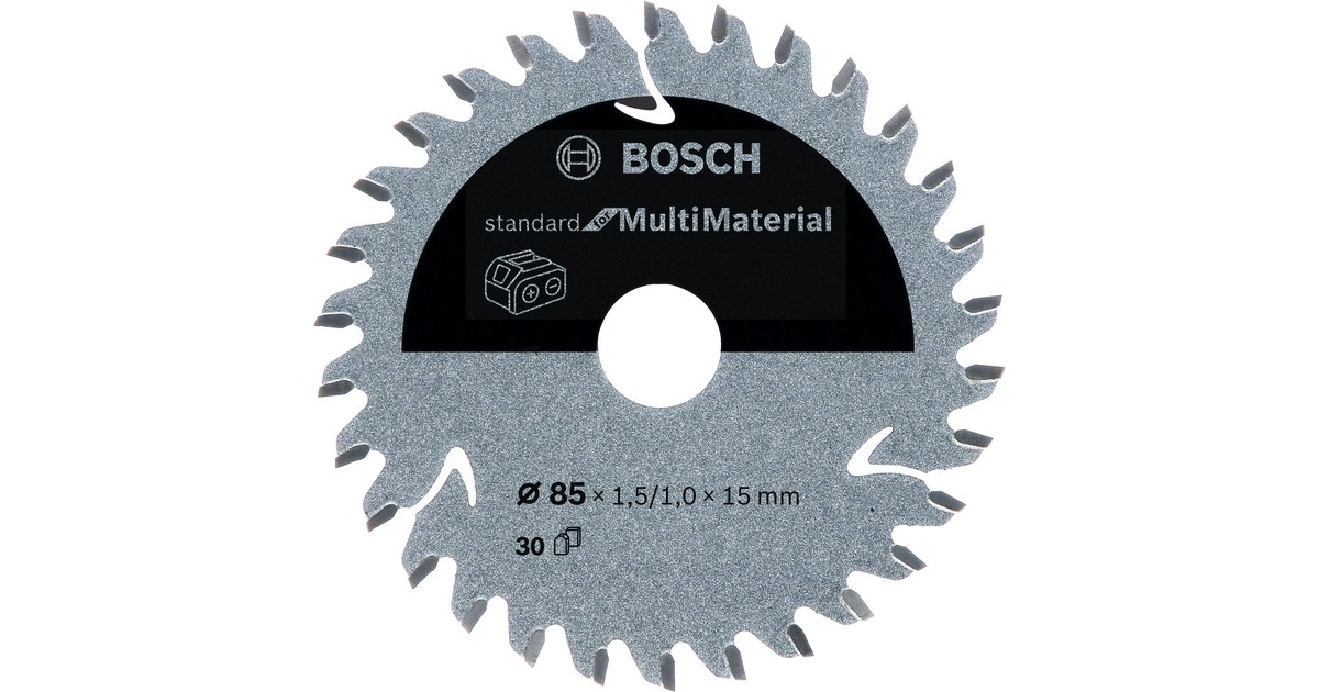 Bosch Kreissägeblatt Standard for Multimaterial, Ø 85mm, 30Z(Bohrung 15,875mm, für Akku-Handkreissägen)