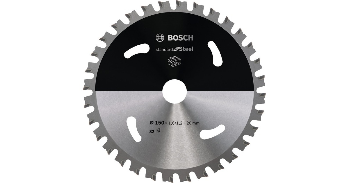 Bosch Kreissägeblatt Standard for Steel, Ø 150mm, 32Z(Bohrung 20mm, für Akku-Handkreissägen)