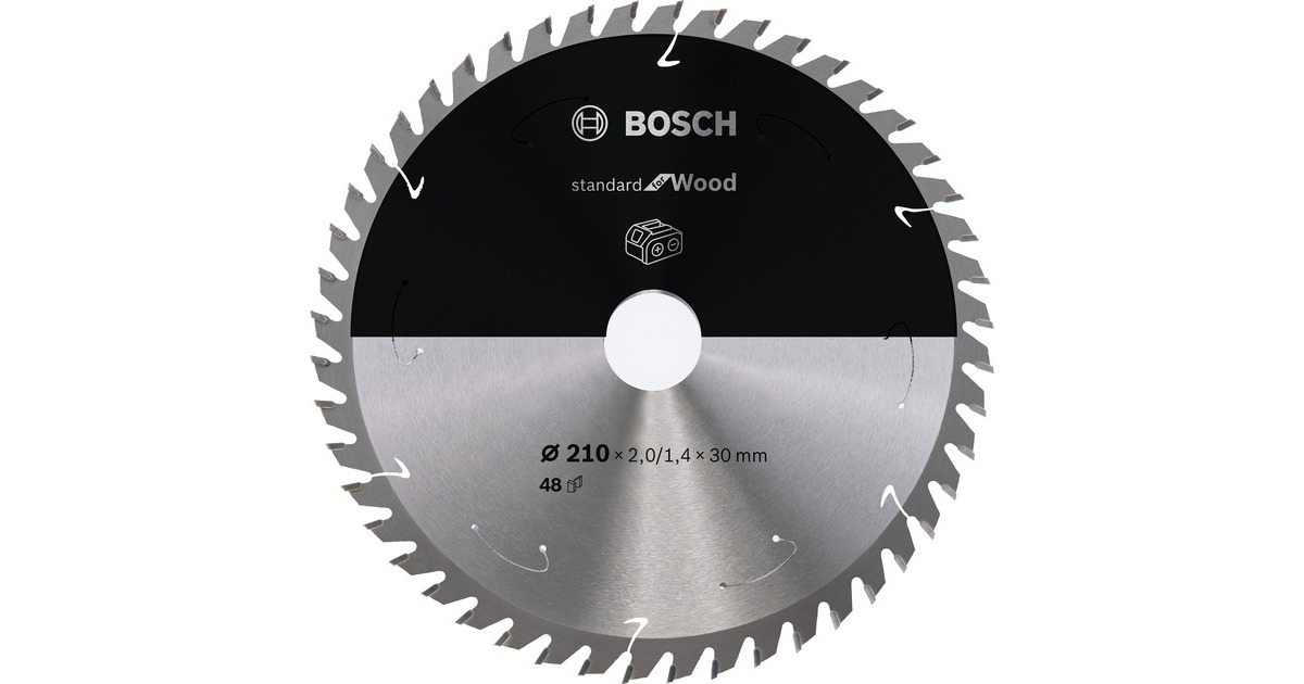 Bosch Kreissägeblatt Standard for Wood, Ø 210mm, 48Z(Bohrung 30mm, für Akku-Tischkreissägen)