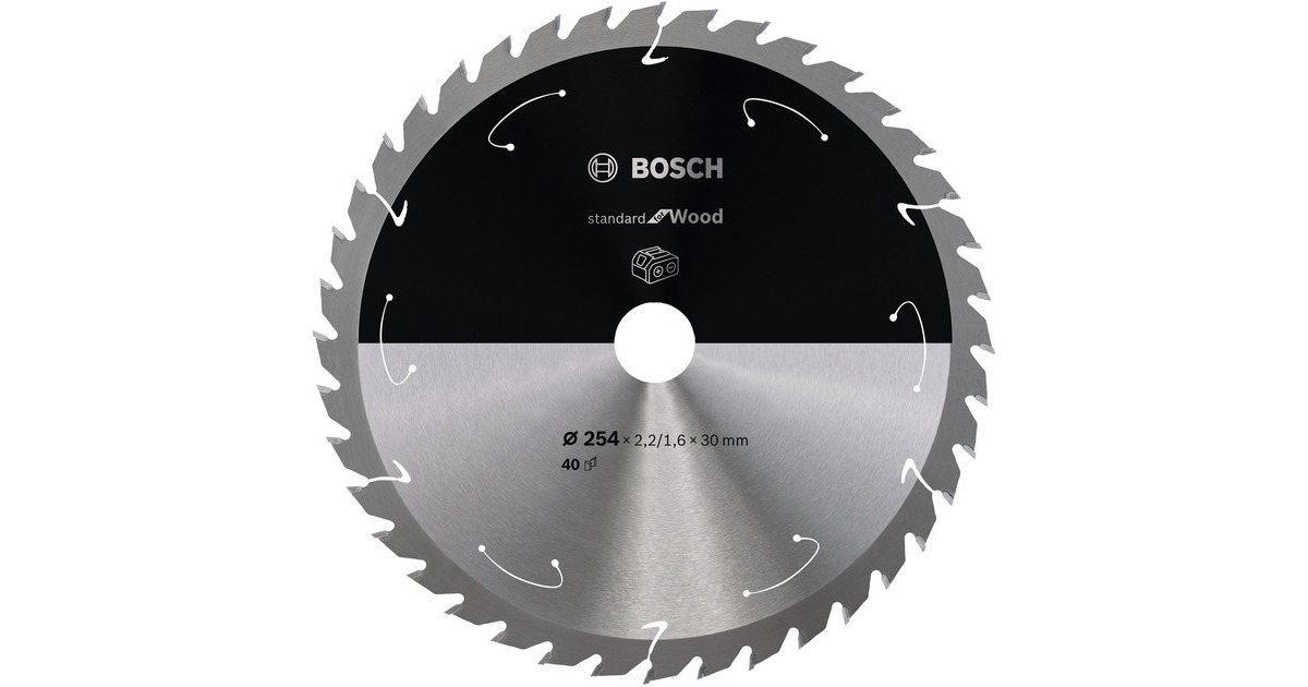 Bosch Kreissägeblatt Standard for Wood, Ø 254mm, 40Z(Bohrung 30mm, für Akku-Tischkreissägen)