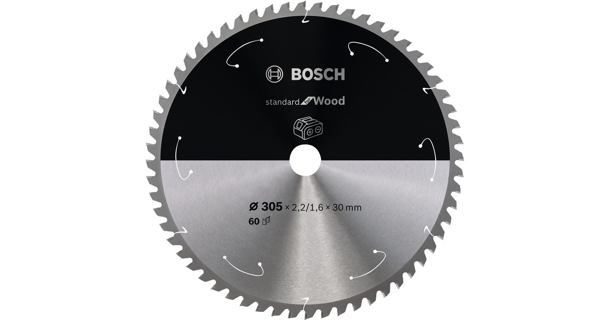 Bosch Kreissägeblatt Standard for Wood, Ø 305mm, 60Z(Bohrung 30mm, für Akku-Kappsägen)