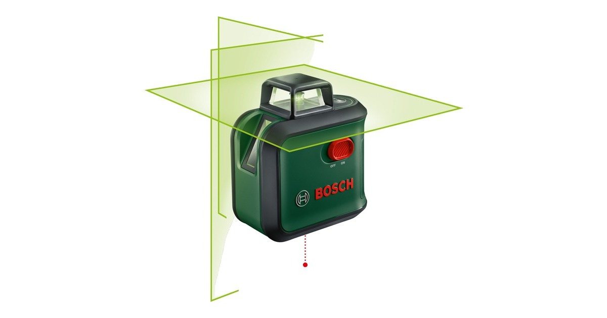 Bosch Kreuzlinienlaser AdvancedLevel 360 Set(grün/schwarz, grüne Laserlinien, Reichweite Ø 24 Meter)